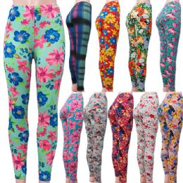 60 Pieces "soft Feel" Full Length Floral Design Leggings In Assorted Prints. - Womens Leggings