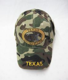 36 Wholesale "texas" Camo Base Ball Cap