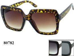 48 Wholesale Large Trendy Plastic Sunglasses Assorted Color