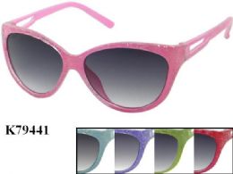 48 Units of Kids Plastic Frame Sparkle Sun Glasses Assorted Color - Eyeglass & Sunglass Cases