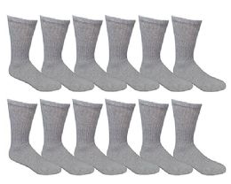 240 Wholesale Mens Ringspun Cotton Ultra Soft Crew Sock Size 10-13 Gray