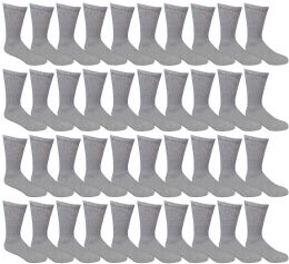 240 Wholesale Womens Gray Crew Socks Size 9-11 Cotton Blend
