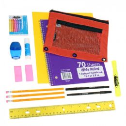 24 Pieces Wholesale Kids 12 Piece School Supply Kit - Notebooks