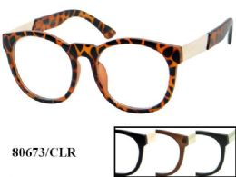 48 Units of Clear Lens Large Plastic Eye Glasses - Eyeglass & Sunglass Cases