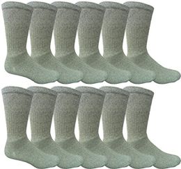 12 Pairs 12 Pairs Value Pack Of Wholesale Sock Deals Mens Ringspun Cotton 2tone Twisted Socks, Sky Blue - Mens Crew Socks