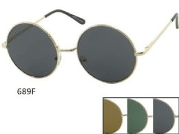 48 Pieces Round Metal Sunglasses Assorted - Eyeglass & Sunglass Cases