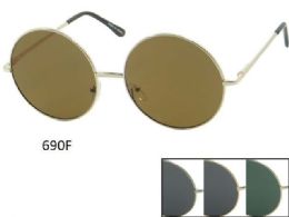 48 Pieces Round Metal Sunglasses Assorted - Eyeglass & Sunglass Cases