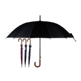 48 Wholesale Umbrella White Rim Wooden Handle