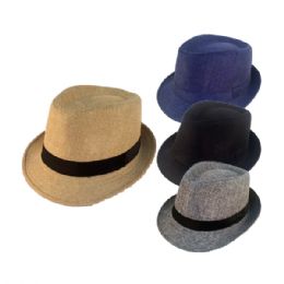 60 Wholesale Men's Straw Fedora Hat