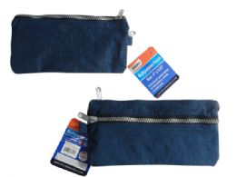 144 Wholesale 2-Pocket Zippered Pencil Pouch