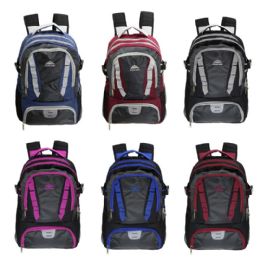 24 Wholesale 18" Wholesale Backpack With Laptop Sleeve In 6 Assorted Color Variations