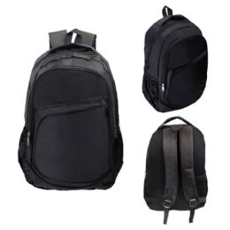 24 Pieces 17" Wholesale Kids Black Backpacks - Backpacks 18" or Larger