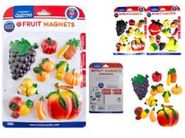 96 Pieces 10 Pc Fruit & Veggie Magnets - Refrigerator Magnets