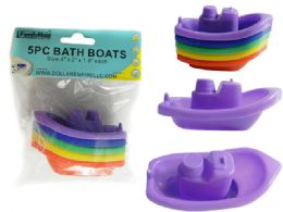 96 Units of 5pc Bath Boats 4" X2" X1.9" H - Baby Toys