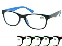 48 Wholesale Two Tone Plastic Reading Glasses Assorted