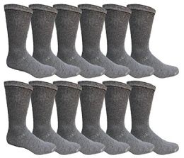 12 Wholesale 12 Pairs Value Pack Of Wholesale Sock Deals Mens Crew Socks, Dark Gray 10-13