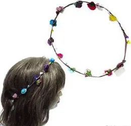 24 Pieces Flashing Led Flower Wreath Headbands - Headbands