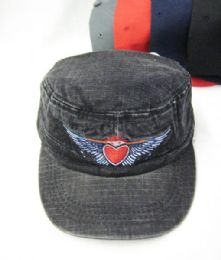 36 Wholesale Heart Denim Visor Hat