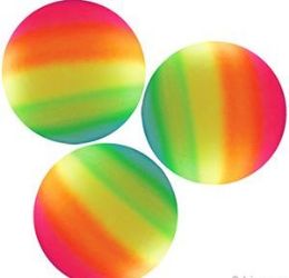36 Wholesale 9" Inflatable Rainbow Bounce Balls