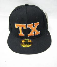 36 Wholesale "texas" Fitted Baseball Cap Assorted Colors