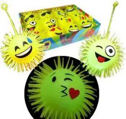 72 Wholesale 4" Flashing Emoji Puffer YO-Yo Balls