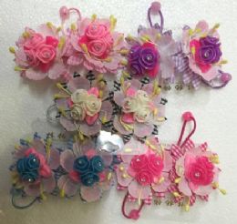 60 Wholesale Grid Flower Hair Band