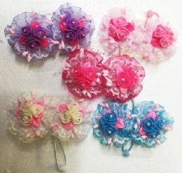 60 Units of Flower Hair Band - PonyTail Holders