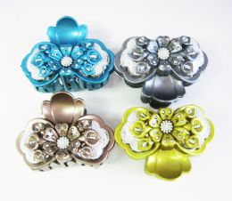 72 Wholesale Hair Clips/ Color Assorted With Studs
