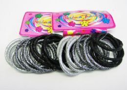 72 Units of 12 Piece Hair Tie / Color Assorted - PonyTail Holders