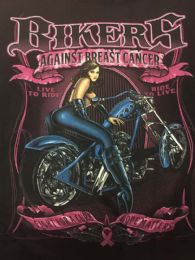 12 Wholesale Large Decal T-Shirt Bikers Against Breast Cancer