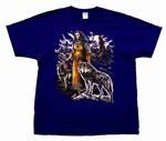 12 Pieces Printed T-Shirt Indian Girl Purple - Mens T-Shirts