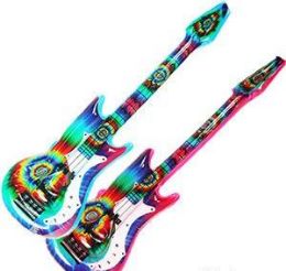 24 Wholesale Inflatable Tie Dyed Guitars