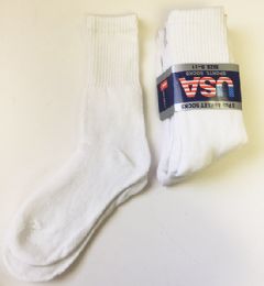 72 Bulk Men White Long Socks/size9-11