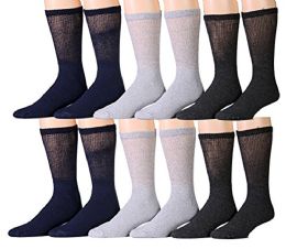 12 of Yacht & Smith Assorted Color Diabetic Socks 10-13, Assorted Black, Heather Grey, Charcoal Grey