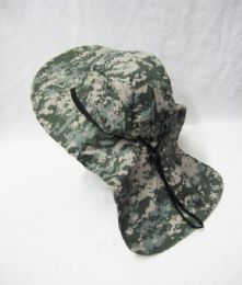 24 Pieces Men's Cowboy Sun Hat In Digital Green - Cowboy & Boonie Hat
