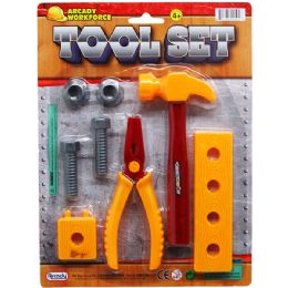 48 Wholesale 8pc Tool Play Set On Blister Card, 2 Assrt