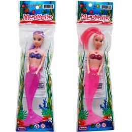 144 Wholesale 8.5" Mermaid Doll W/ Light In Polybag, 2 Assorted Colors