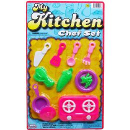 96 Pieces My Kitchen Chef Play Set On Blister Card - Girls Toys