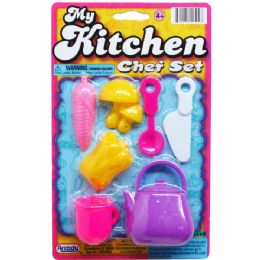 144 Pieces My Kitchen Chef Set On Blister Card - Girls Toys