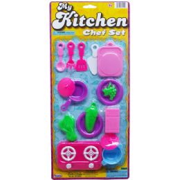 48 Pieces Kitchen Play Set On Blister Card - Girls Toys