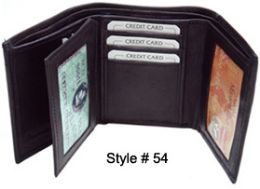 24 Wholesale Tri Fold Wallet Brown