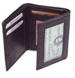 24 Pairs Tri Fold Wallet Brown - Wallets & Handbags