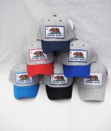 36 Pieces Kid's "california Republic" Base Ball Cap - Kids Baseball Caps