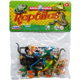 108 Pieces Plastic Lizards In Pvc Bag With Header - Animals & Reptiles