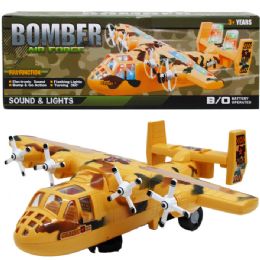 24 Wholesale 11.5" B/o Bump N' Go Airplane W/ Light&sound In Color bx