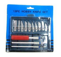 96 Pairs 13 Piece Hobby Knife Set - Box Cutters and Blades
