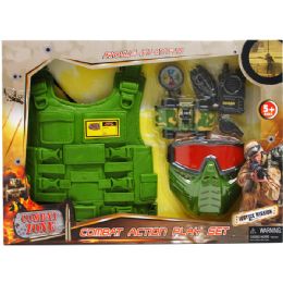 12 Pieces 6pc Military Play Set W/ 12" Toy Vest - Action Figures & Robots