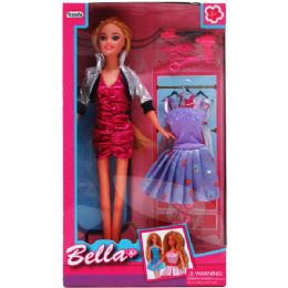 12 Pieces 11.5" Bendable Bella Doll W/ Accss In Window Box - Dolls