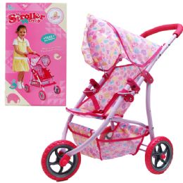 6 Pieces Steel Frame Toy Doll Stroller In Color Box - Dolls
