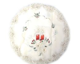 48 of Holly & Red Candle & Bells 11 Inch Round